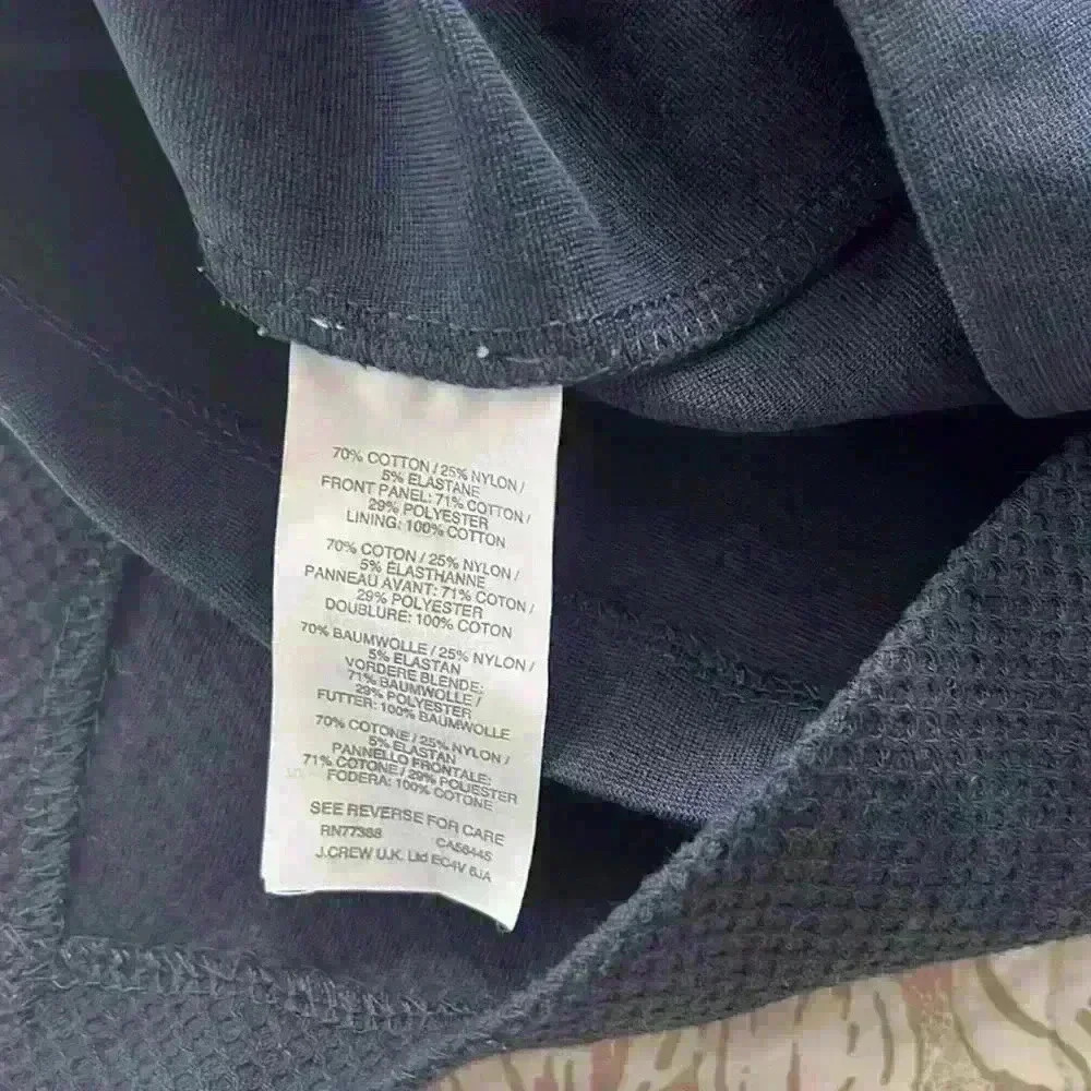 Jcrew navy blue faux-wrap textured dress - Picture 2 of 7